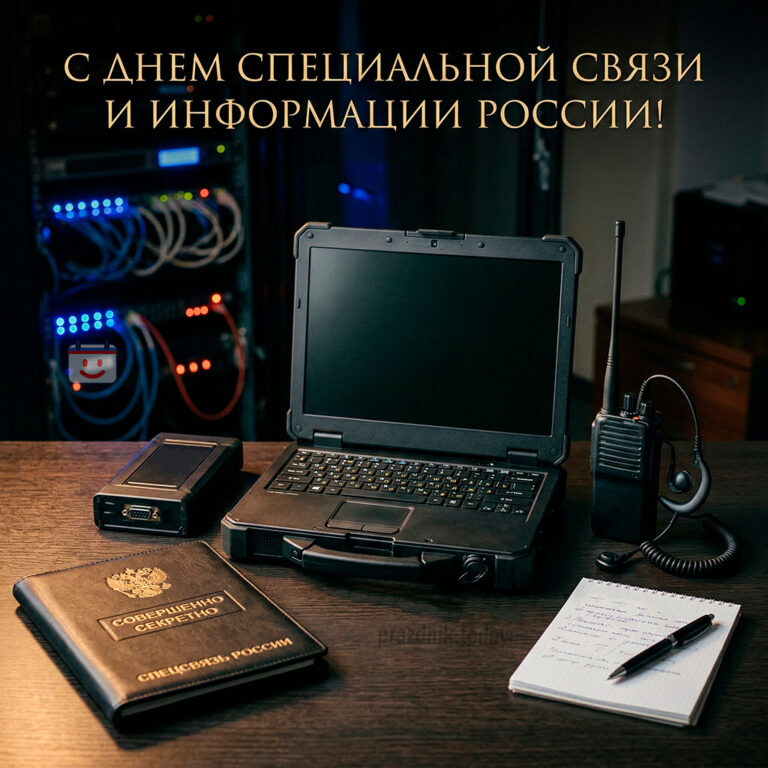 открытка с днём Службы специальной связи и информации ФСО 7 августа