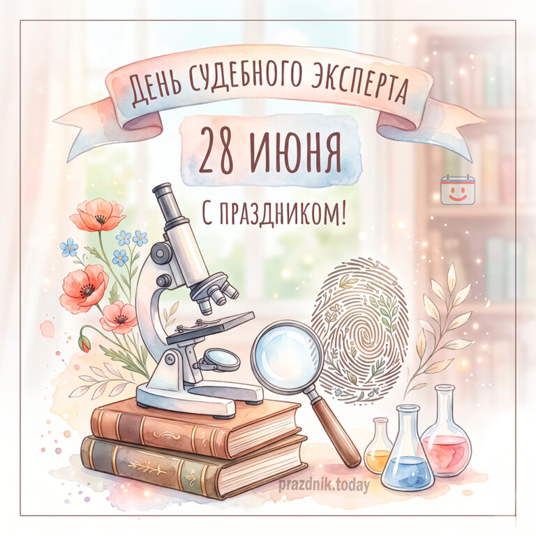 Открытка ко дню судебного эксперта 28 июня