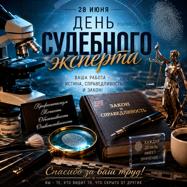 Открытка ко дню судебного эксперта 28 июня