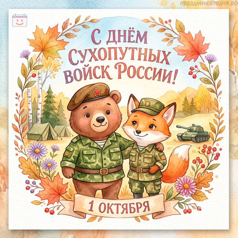 Открытка ко дню Сухопутных войск 1 октября