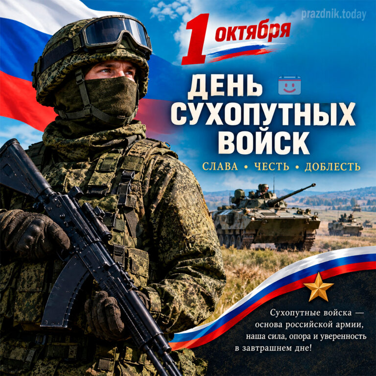 Открытка ко дню Сухопутных войск 1 октября