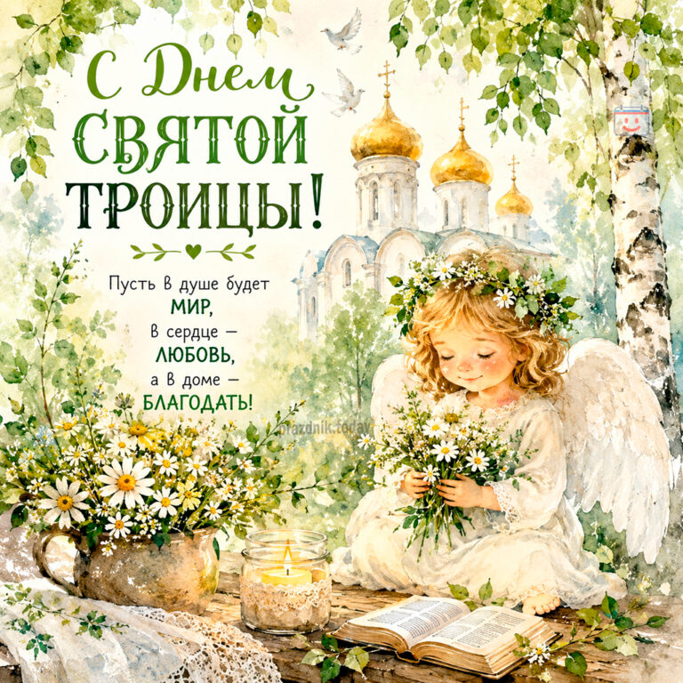 Открытка ко дню Святой Троицы