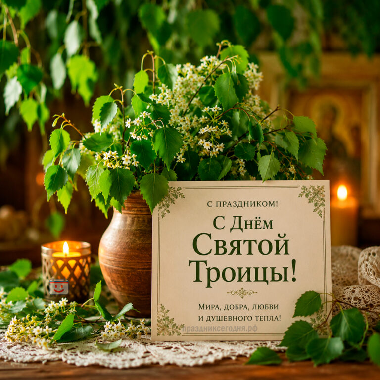 Открытка ко дню Святой Троицы