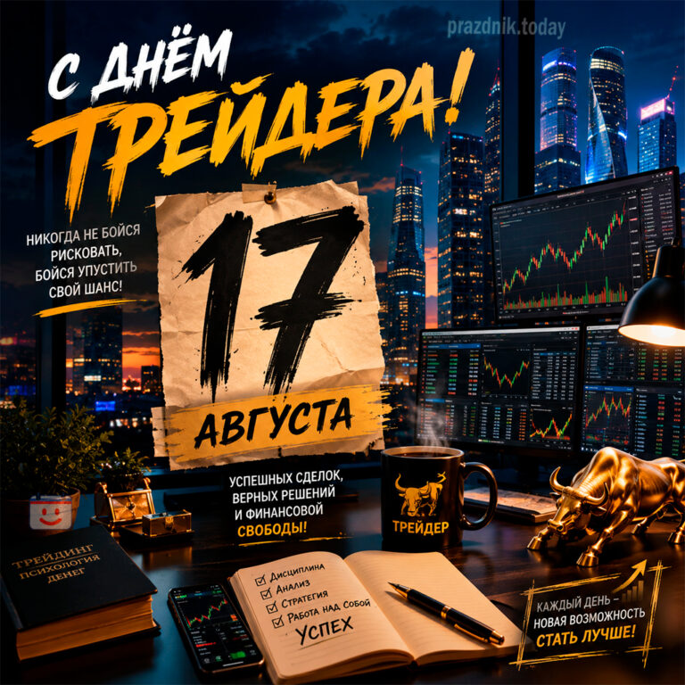 Открытка ко дню трейдера 17 августа