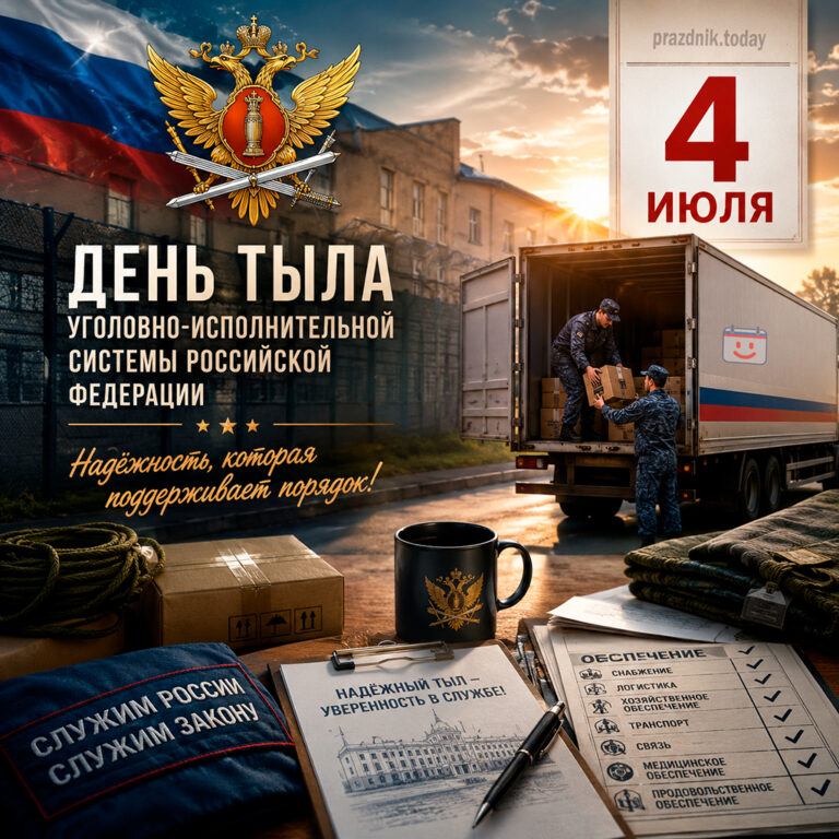 Открытка ко дню тыла уголовно-исполнительной системы РФ 4 июля