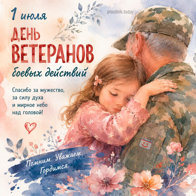 Открытка ко дню ветеранов боевых действий 1 июля