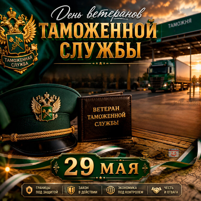 Открытка ко дню ветеранов таможенной службы 29 мая