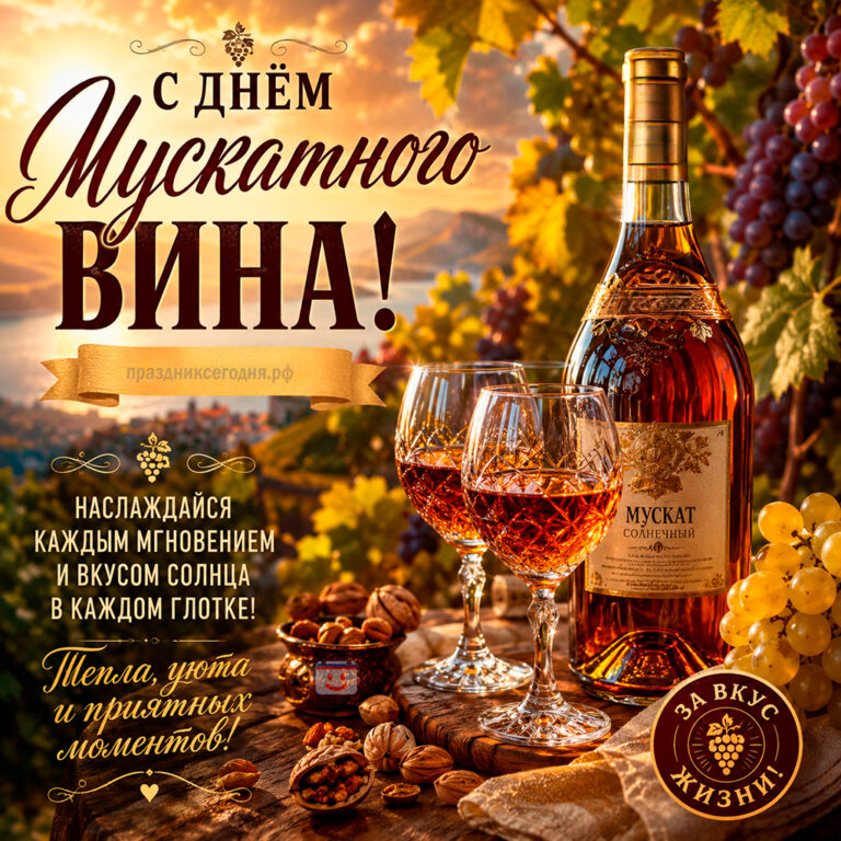 Открытка ко дню мускатного вина 9 мая