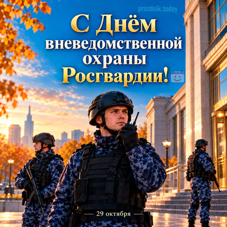 Открытка ко дню вневедомственной охраны Росгвардии 29 октября