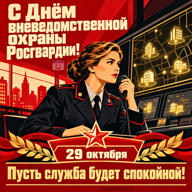 Открытка ко дню вневедомственной охраны Росгвардии 29 октября