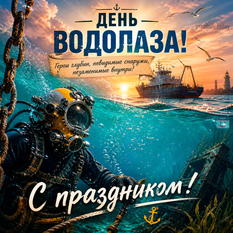 Открытка ко дню водолаза 5 мая