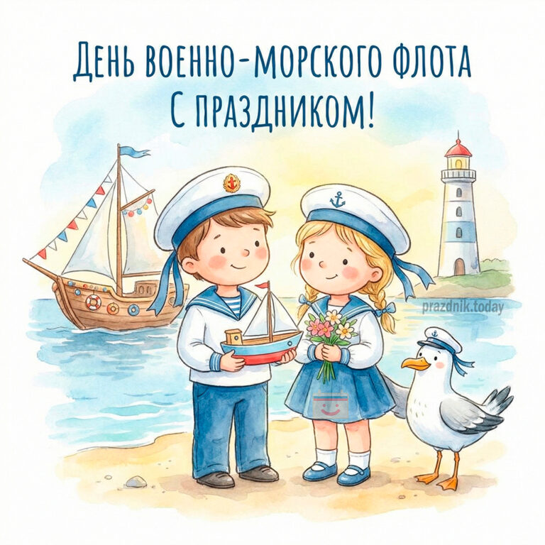 Открытка ко дню Военно-Морского Флота