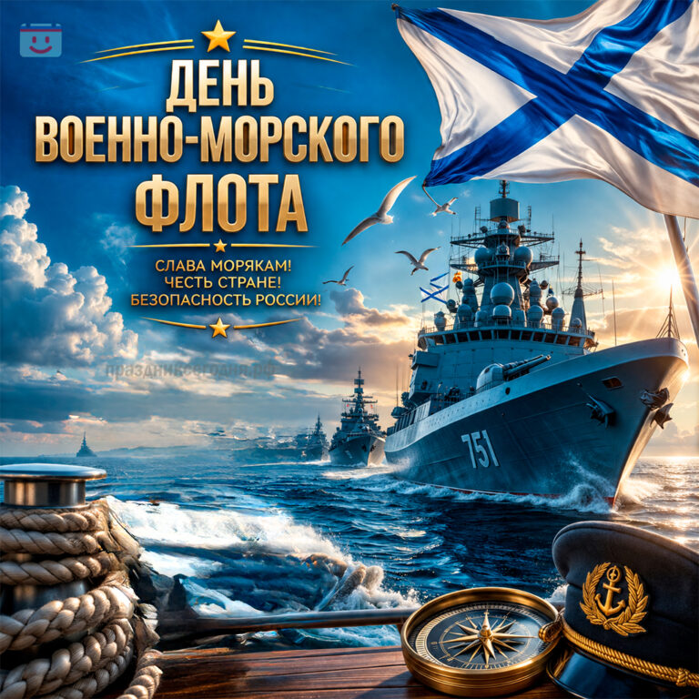 Открытка ко дню Военно-Морского Флота