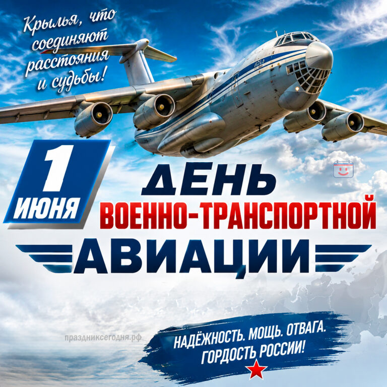 Открытка ко дню военно-транспортной авиации 1 июня