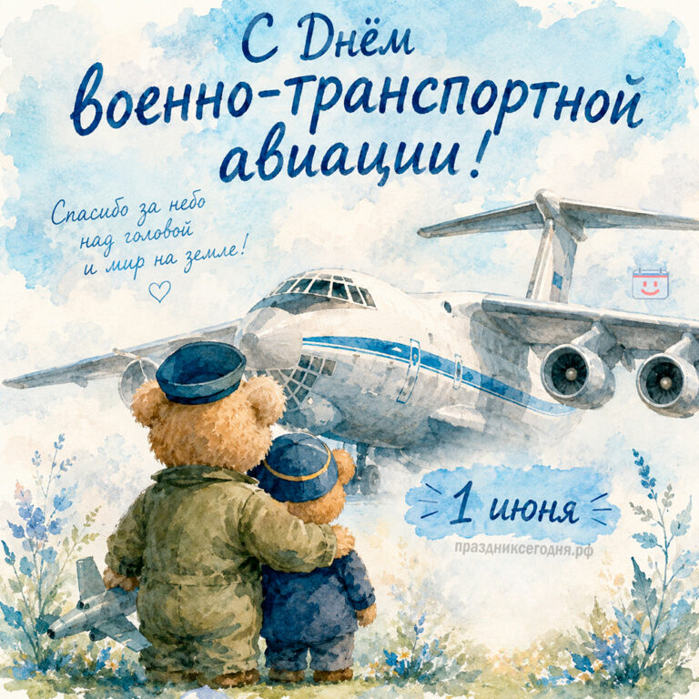 Открытка ко дню военно-транспортной авиации 1 июня