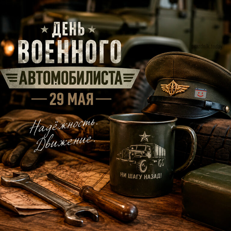 Открытка ко дню военного автомобилиста 29 мая