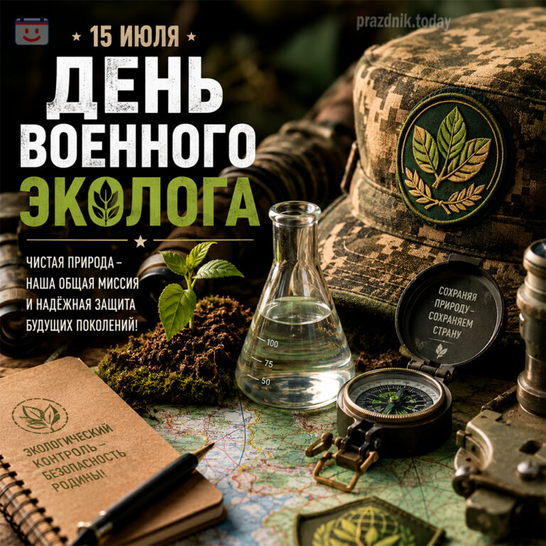 Открытка ко дню военного эколога 15 июля