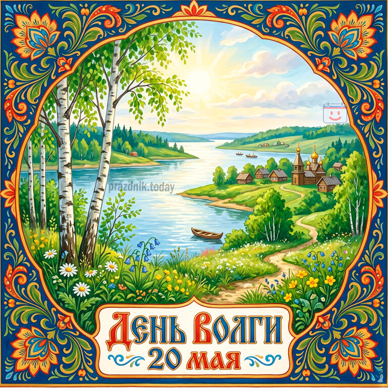 Открытка ко дню Волги 20 мая