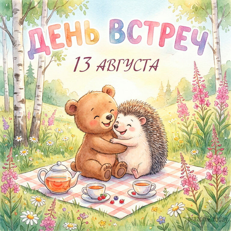 Открытка ко дню встреч 13 августа