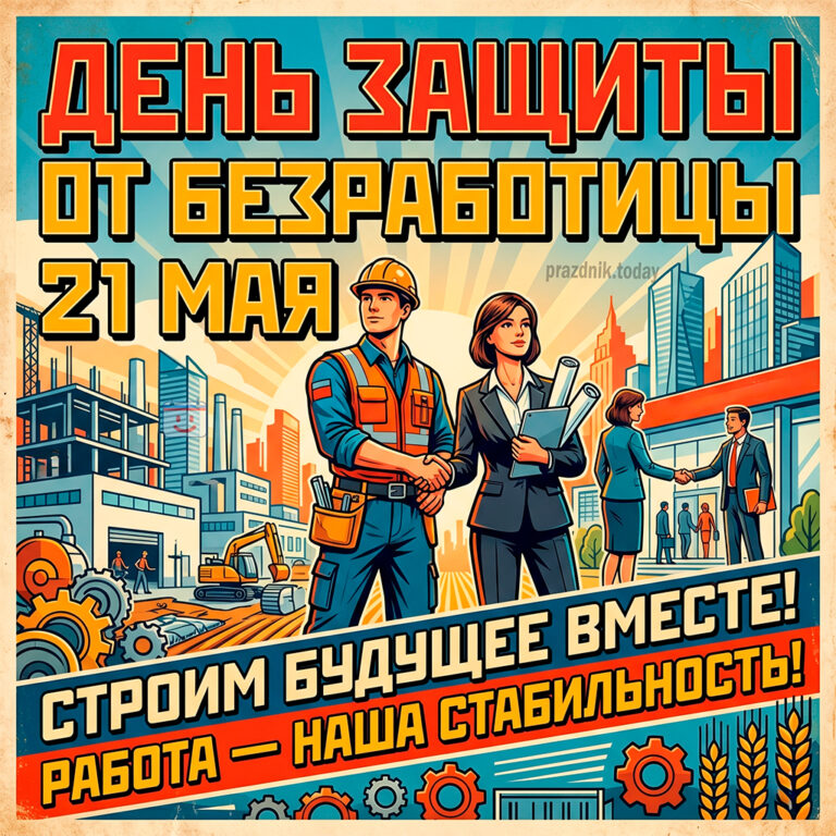 Открытка ко дню защиты от безработицы 21 мая
