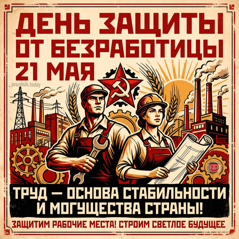 Открытка ко дню защиты от безработицы 21 мая