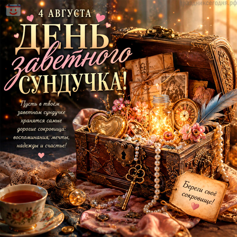Открытка ко дню заветного сундучка 4 августа