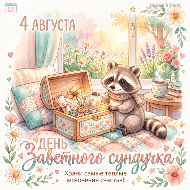 Открытка ко дню заветного сундучка 4 августа