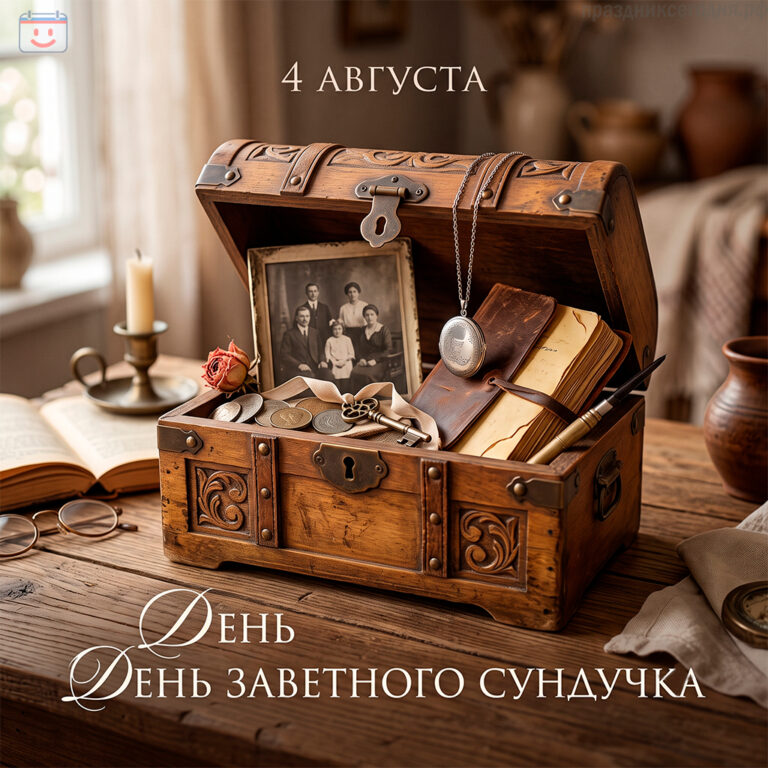 Открытка ко дню заветного сундучка 4 августа