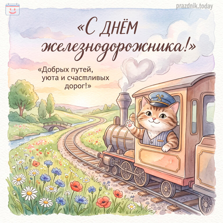 Открытка ко дню железнодорожника