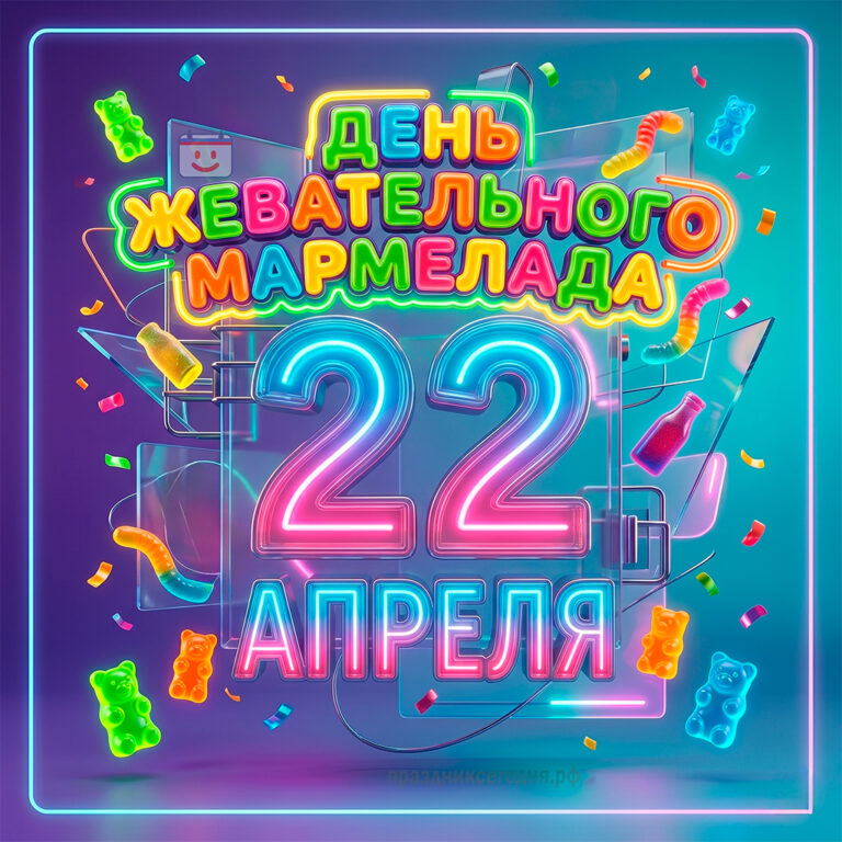 Открытка к празднику День жевательного Мармелада 22 апреля
