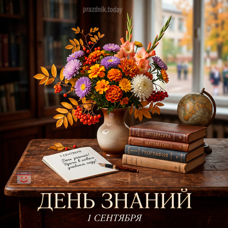 Открытка ко дню знаний 1 сентября