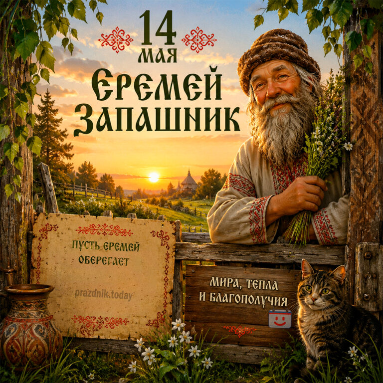 Открытка ко дню Еремея Запашника 14 мая