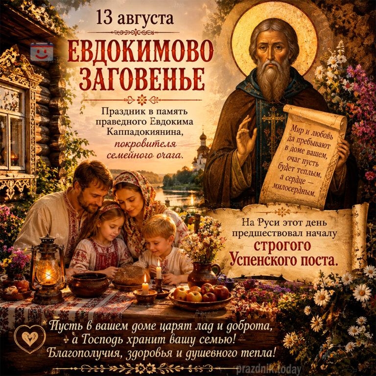 Открытка к Евдокимову дню 13 августа