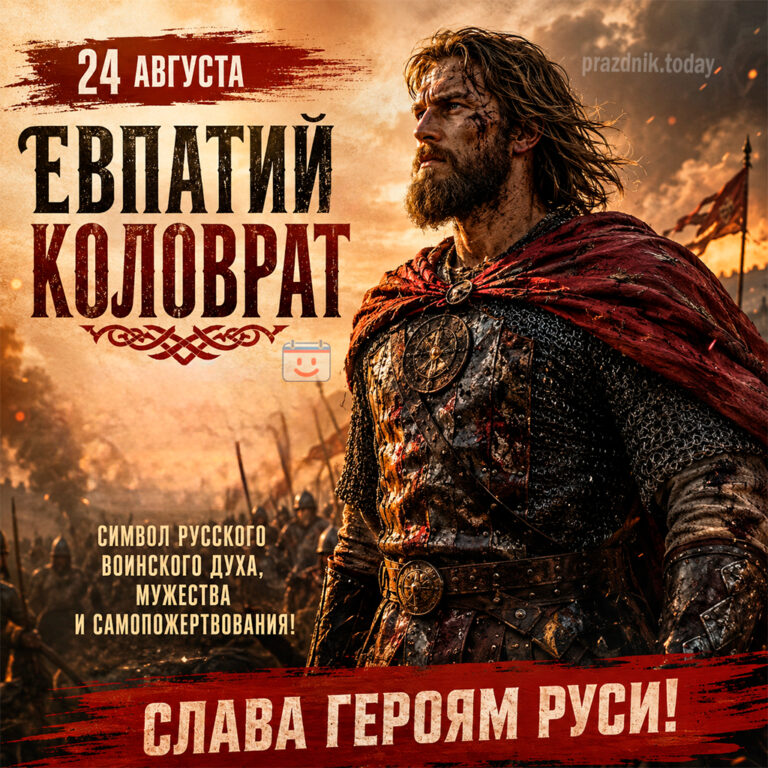 Открытка ко дню Евпатия Коловрата 24 августа