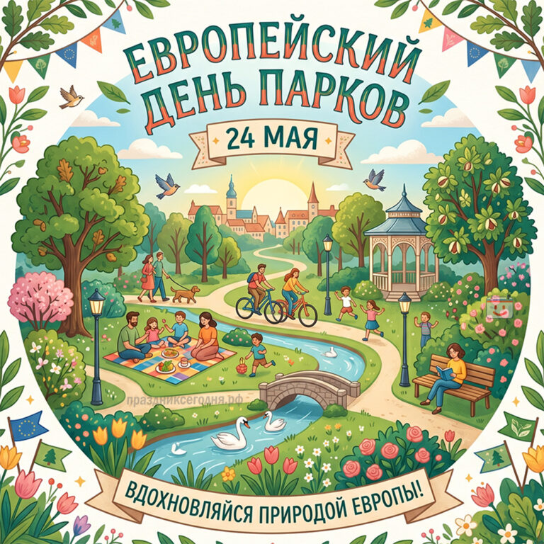 Открытка к европейскому дню парков 24 мая
