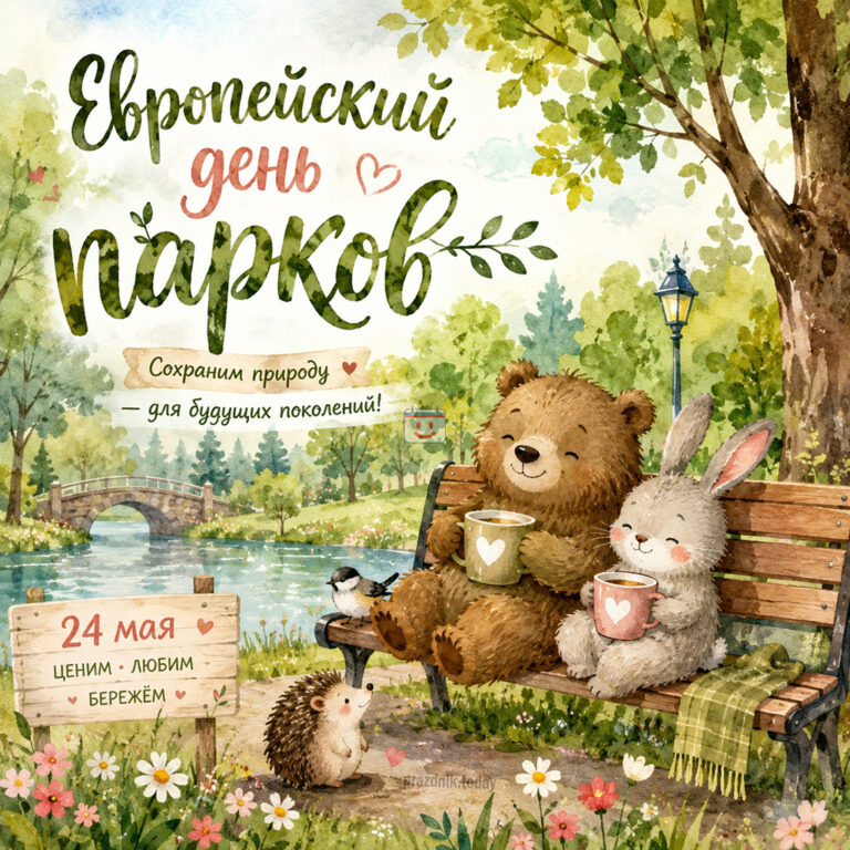 Открытка к европейскому дню парков 24 мая