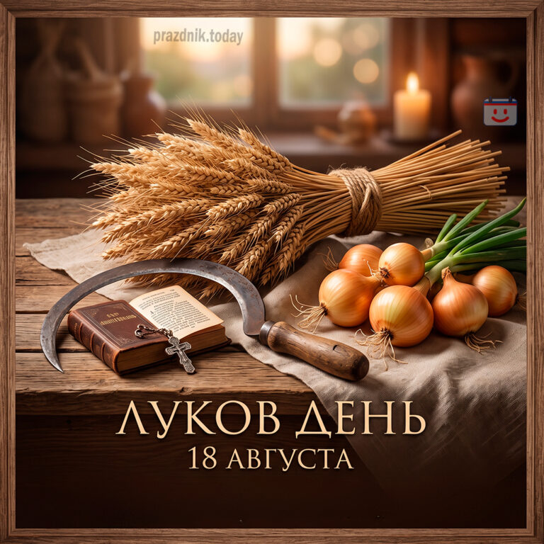 Открытка ко дню Евстигнея Житника (Луковый день) 18 августа