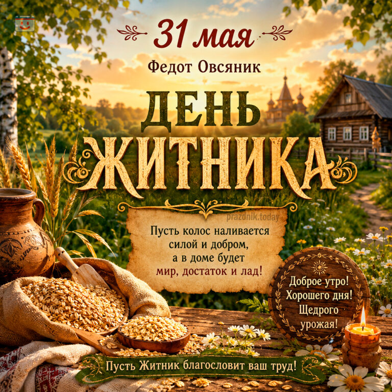 Открытка ко дню Федота Овсяника(Житника) 31 мая