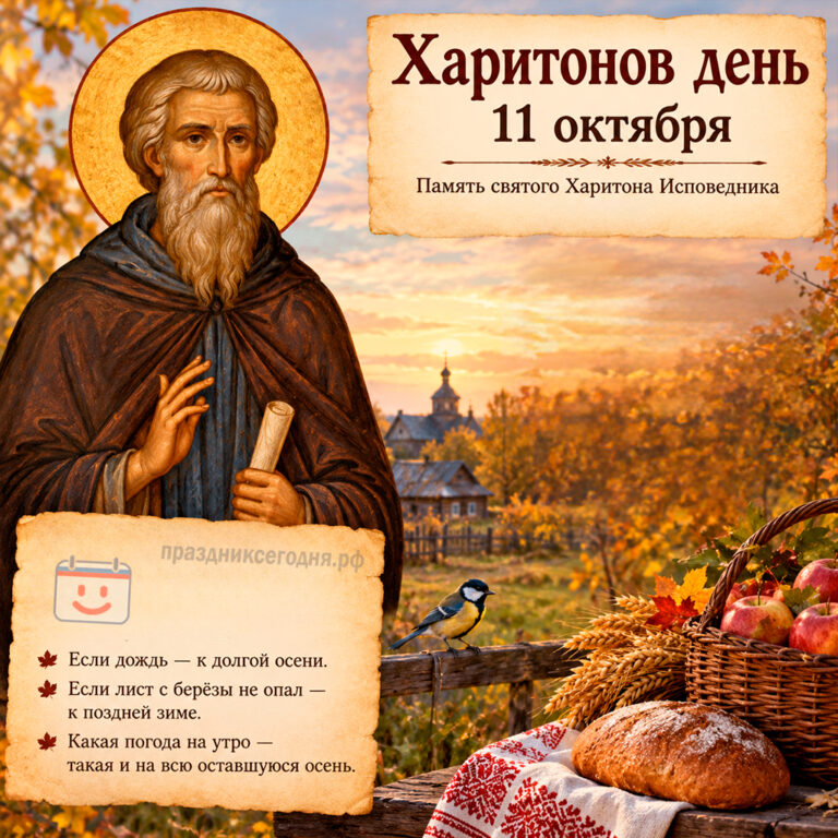 Открытка для праздника Харитонов день 11 октября