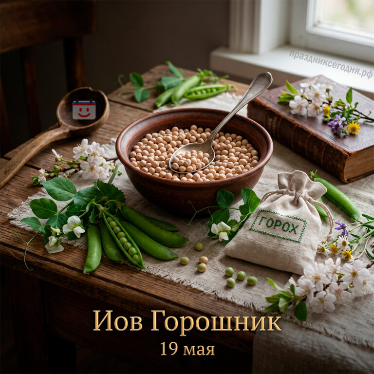 Открытка к празднику Иов Горошник 19 мая