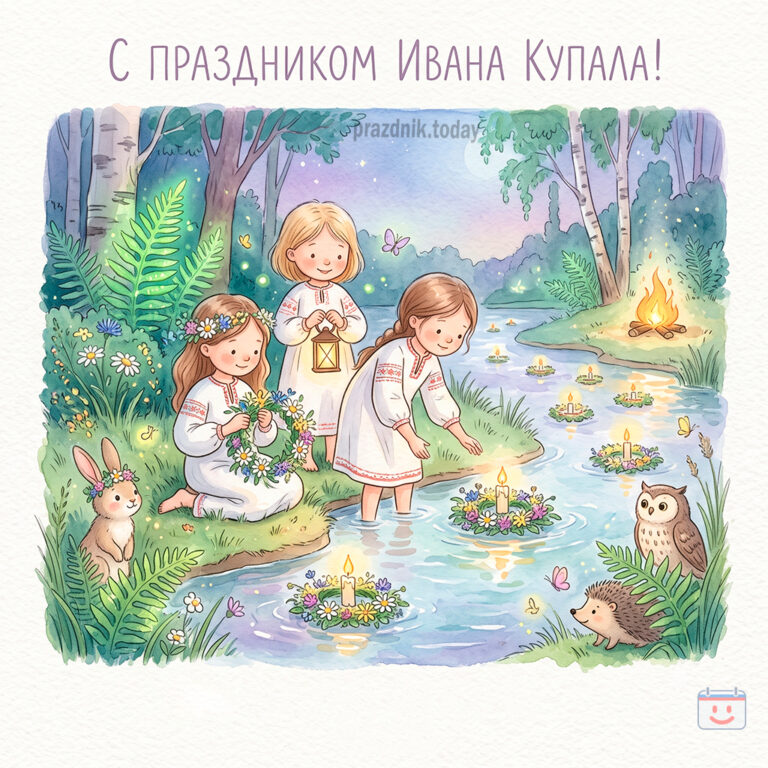 Открытка ко дню Иван Купала 7 июля