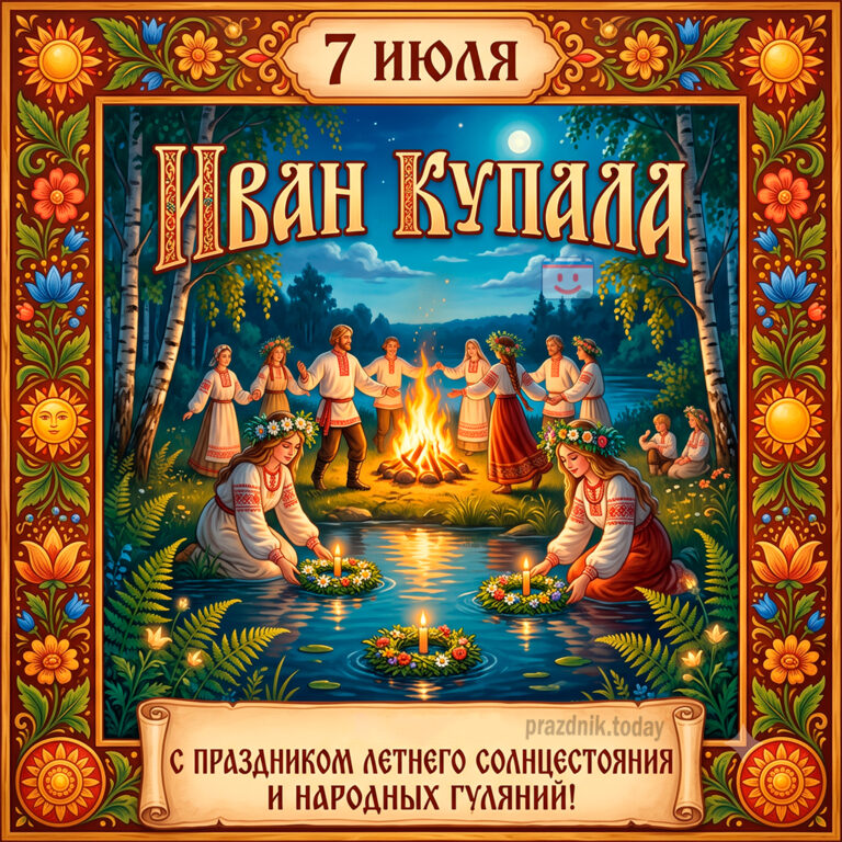 Открытка ко дню Иван Купала 7 июля