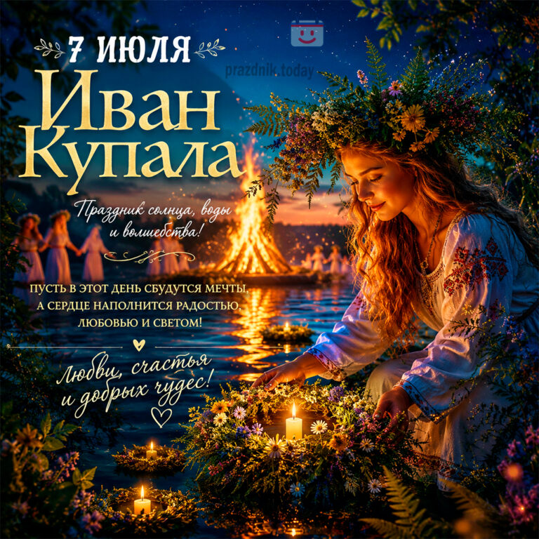 Открытка ко дню Иван Купала 7 июля