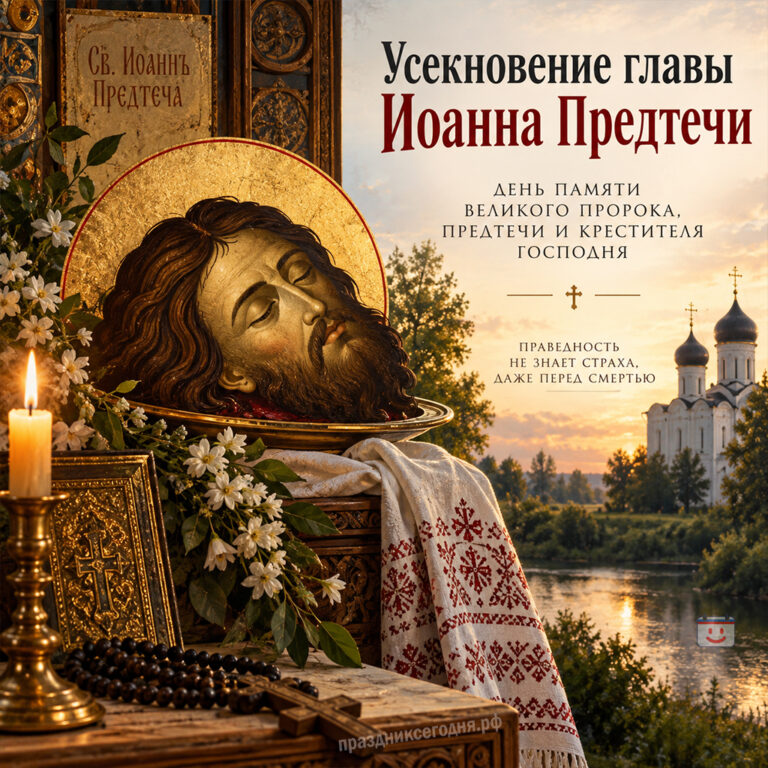 Открытка на Усекновение главы Иоанна Предтечи 11 сентября