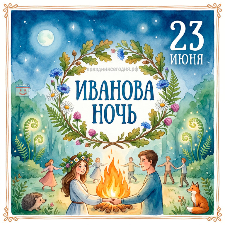 Открытка к Ивановой ночи 23 июня
