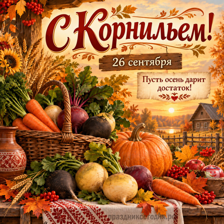Открытка на праздник Корнилье 26 сентяюря