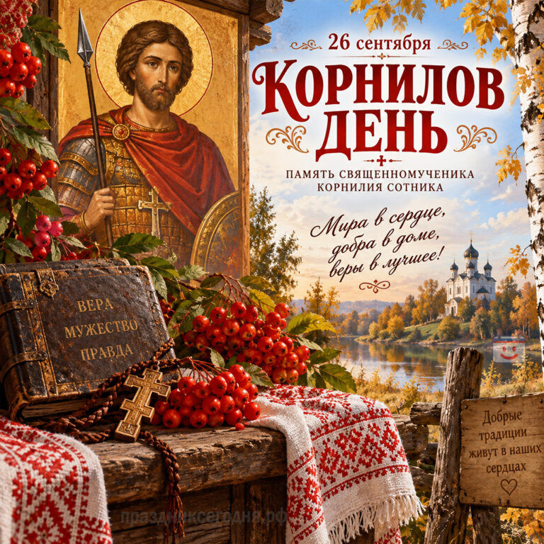 Открытка на праздник Корнилов день 26 сентяюря