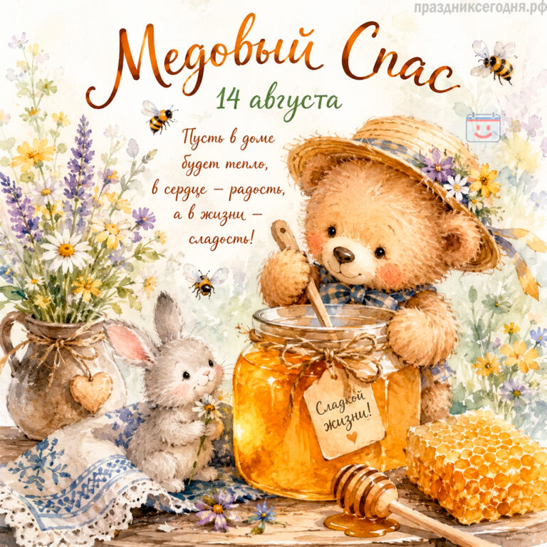 Открытка к Медовому Спасу 14 августа