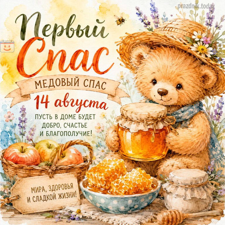 Открытка к Медовому Спасу 14 августа