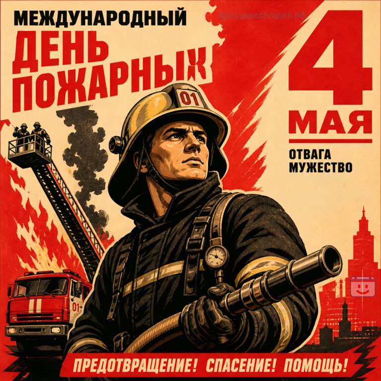 Открытка к Международному дню пожарных 4 мая